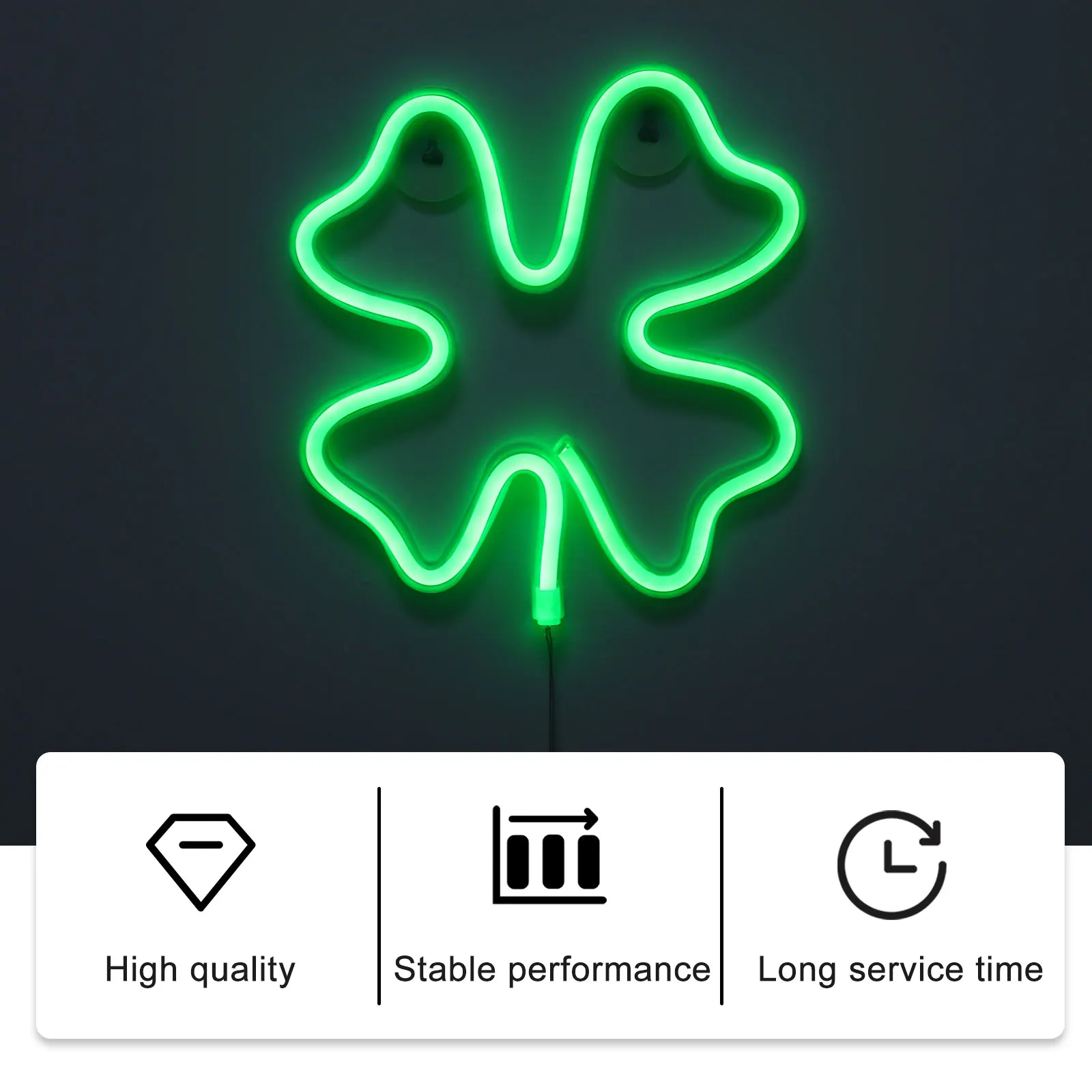 

1pc Cordless Four Leaf Clover Lamp LED Wall Decor Light USB Powered Bedside Night Light for Bedroom Party Christmas