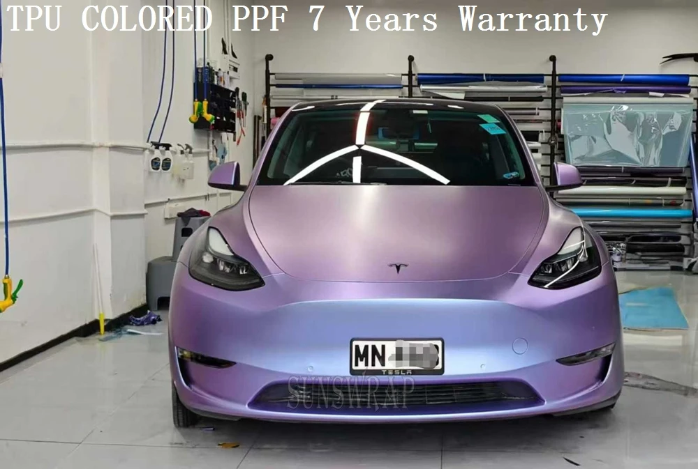 

Matte Purple Silver PPF - Stealth Color Shift Wrap Self-Healing Ceramic Coating -Full Car Protection 5x52ft/roll