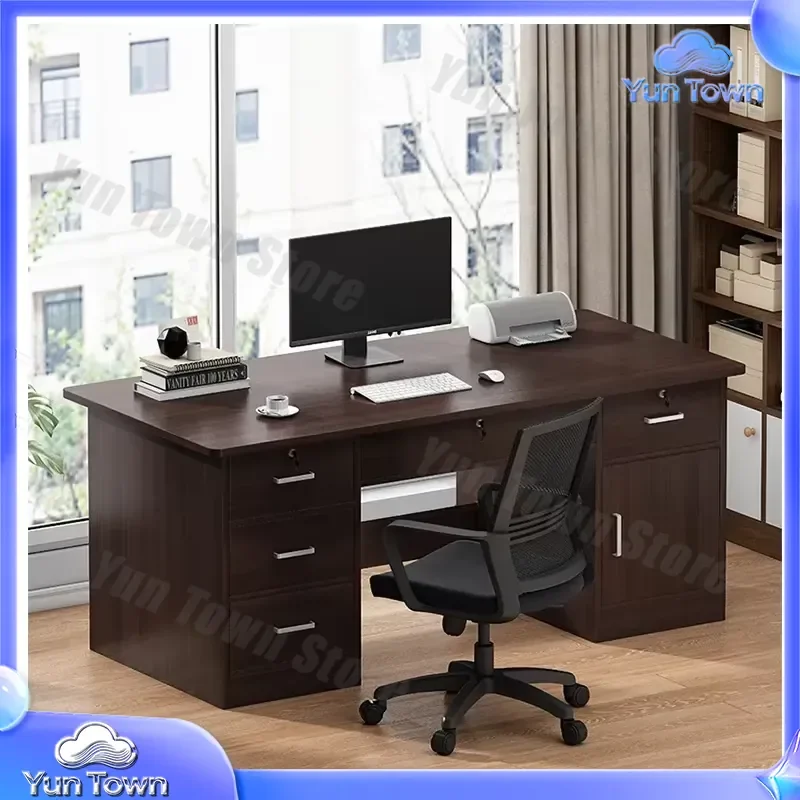 for 2026 desktop home computer desk office desk and chair set simple modern staff single office table with drawers ergonomic