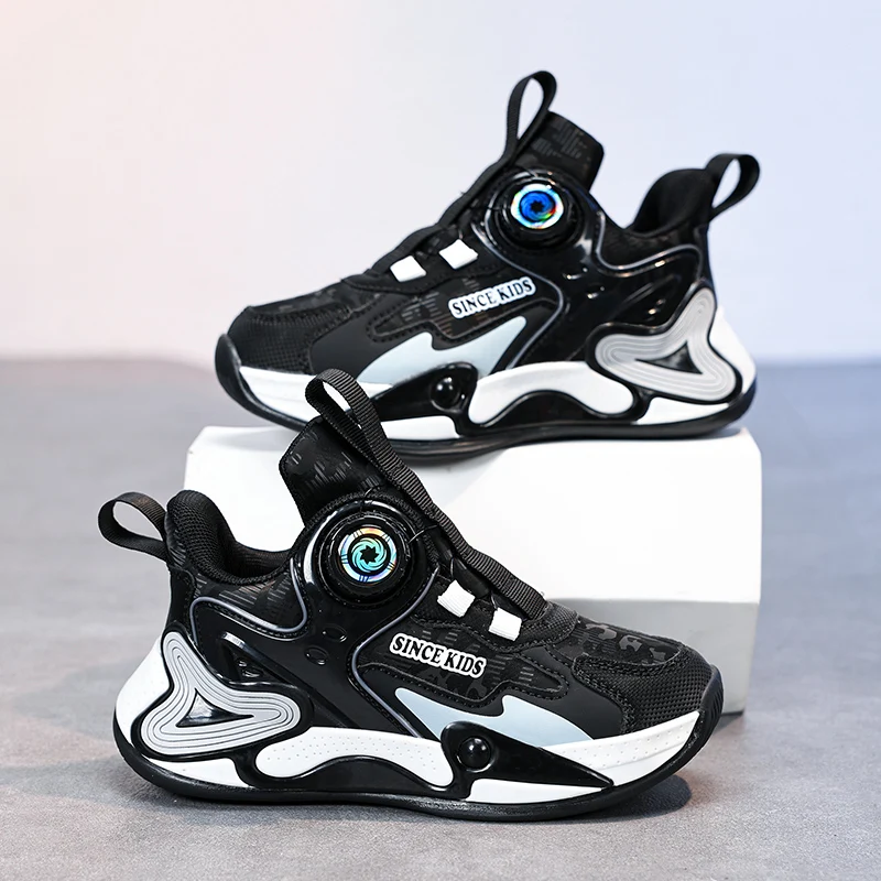 

Luxury Children Basketball Shoes Boy Sneaker PU Leather Non-slip Fashion Kids Tennis Shoes for Boy Sports Casual Running School