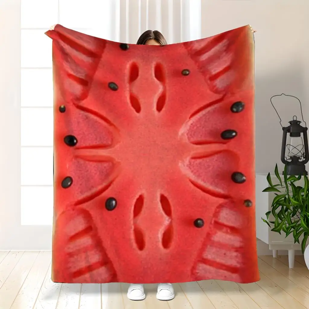 Brightly Colored Watermelon Design Flannel printed blanket suitable for all seasons suitable for living room office sofa travel