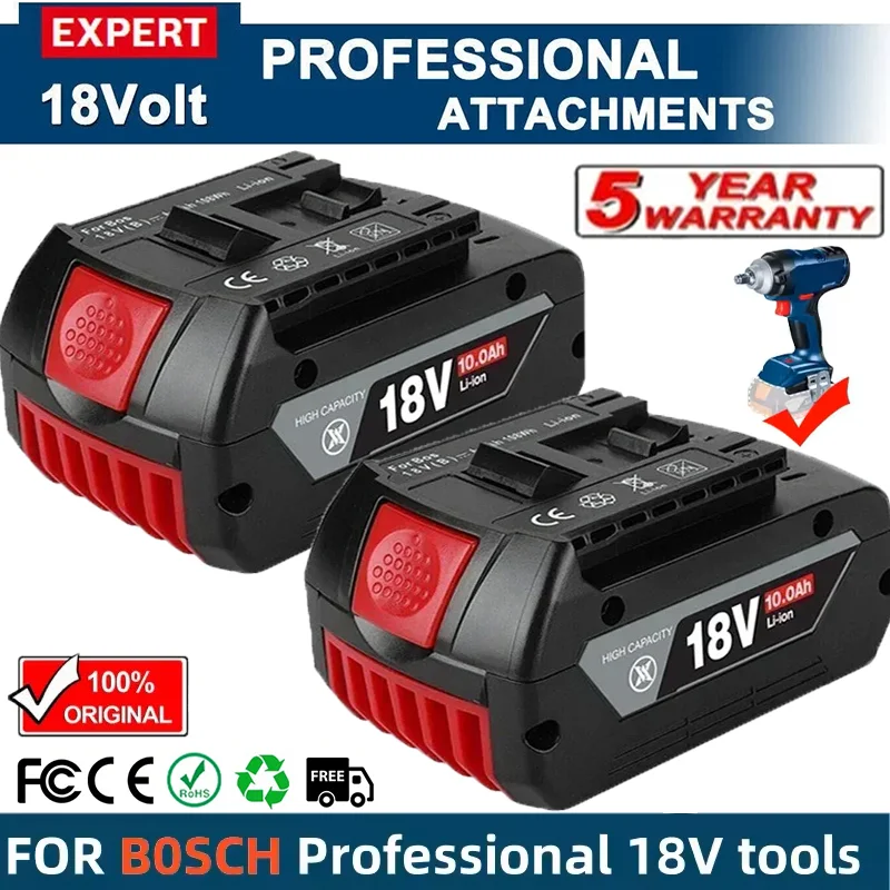 Authentic For BOSCH 18V Professional Li-ion Battery Compatible with GBA18V GSR18V BAT618 BAT619 Drill Battery for Power Tools