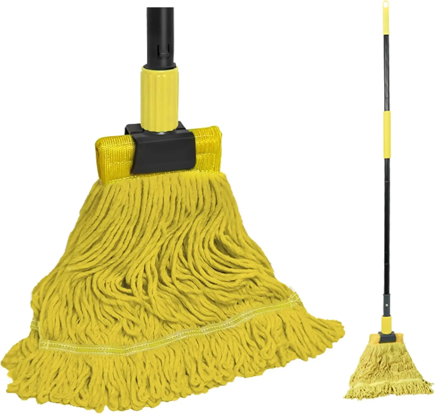 

Commercial Mop Heavy Duty with 57.5 Inch Long Handle, Professional Wet Dry Cotton Mop for Cleaning Hardwood Floor Concrete Tile