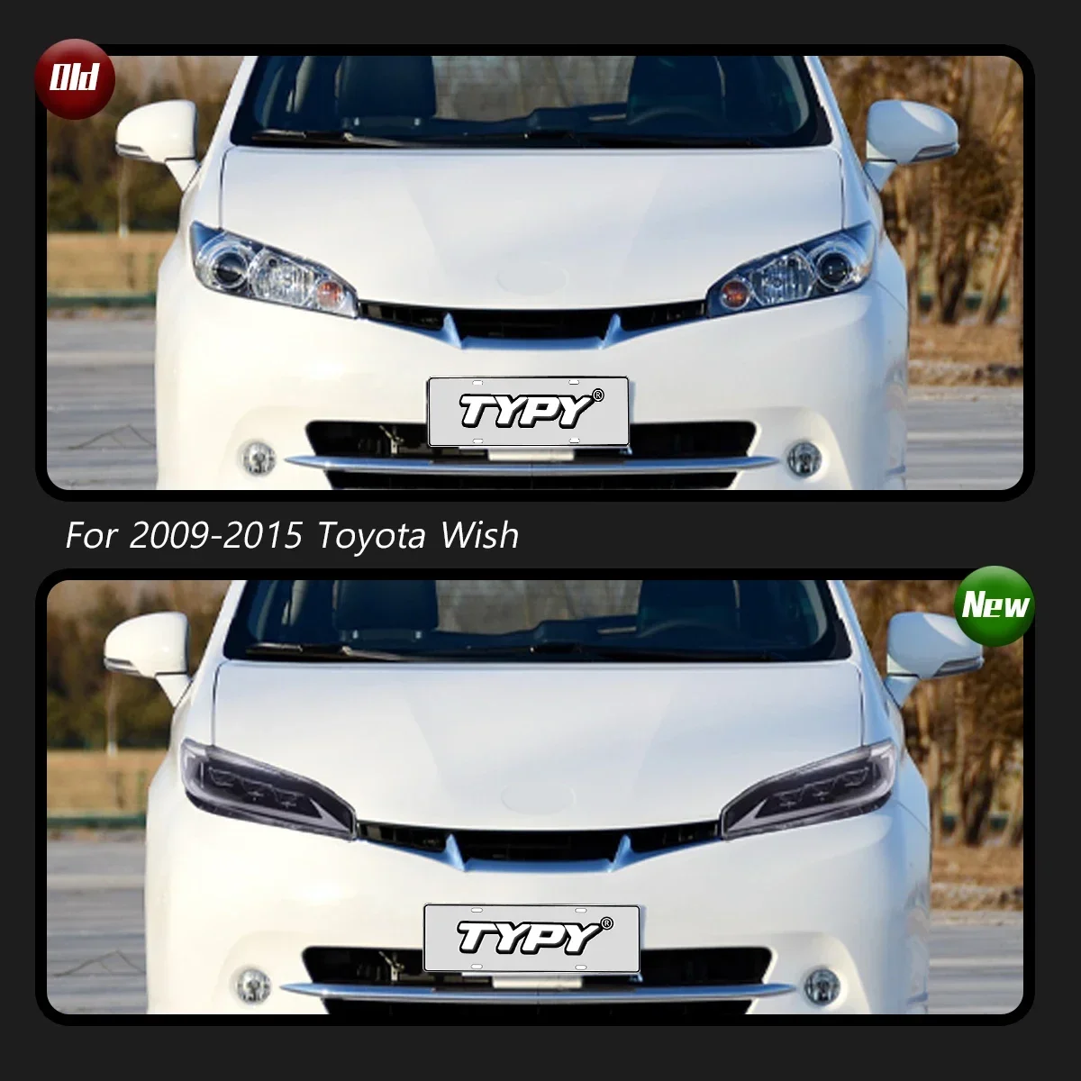 

TYPY автомобильная светодиодная фара для Toyota Wish 2009-2015, обновленная модифицированная для нового DRL, динамический указатель поворота, светодиодная фара, автоаксессуары