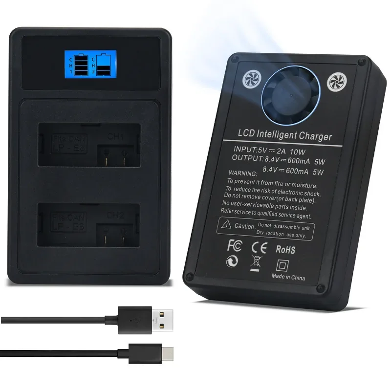 LP-E8 1900mah 7.4V LP E8 Batteries LED Dual Charger Set for Canon EOS 550D 600D 650D 700D X4 X5 X6 X6i X7i T2i T5i Battery