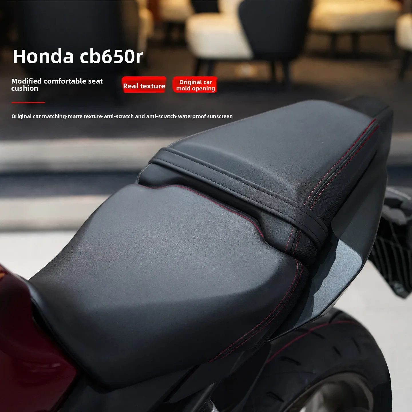 

For Honda CB650R CBR650R 2024-2025 Leather Seat Cushions Modified Front & Rear Seats Backrests Motorcycle Seats Backrests