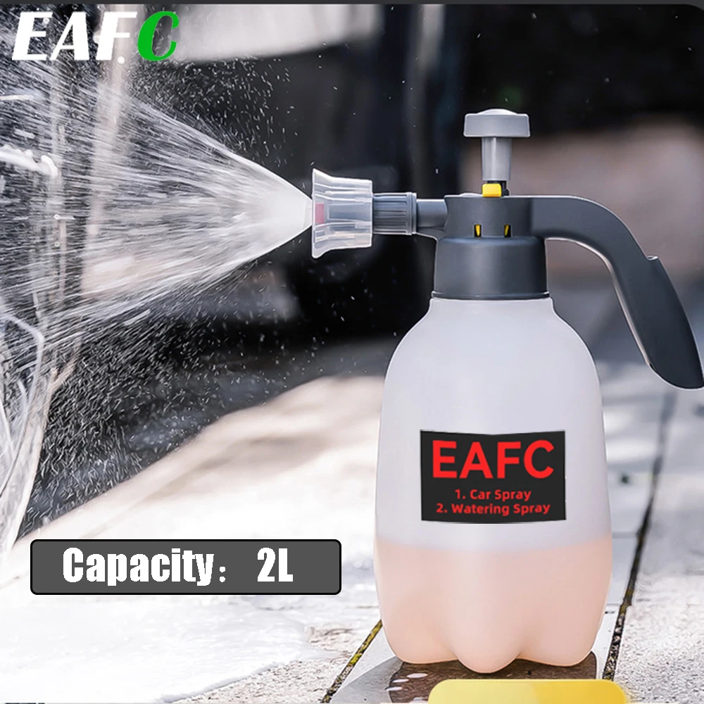 2L Hand Pump Foam Sprayer Hand Pneumatic Foam Cannon Snow Foam Car Wash Spray Bottle Car Window Gardening Cleaning