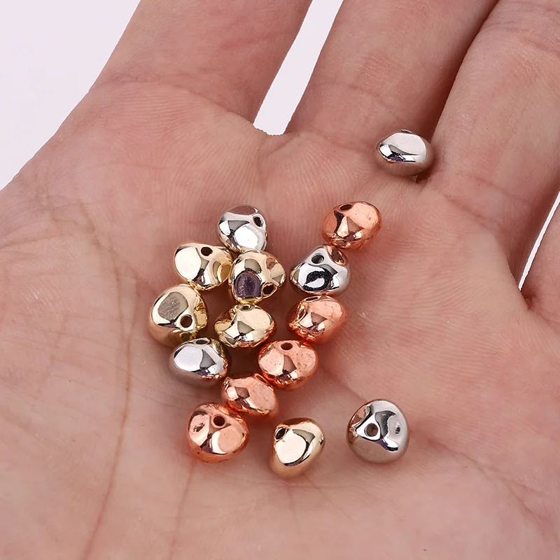 50pcs Three color ABS plastic electroplating strange shape small stone jewelry accessories DIY jewelry loose bead accessories