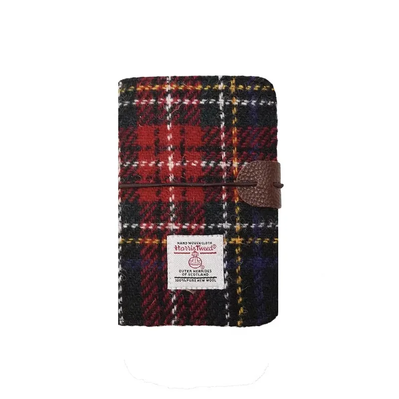 Harris Tweed M5 Loose-leaf Notebook, Retro Journal, Mini Pocket Diary, Student M5 Notebook Pocket Notebook 13.3X9cm
