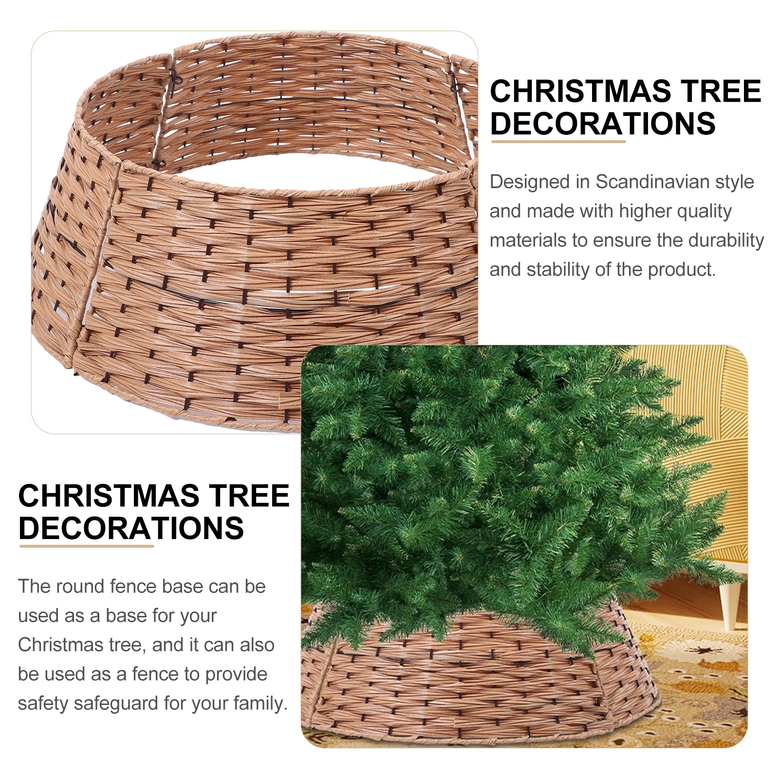 

Christmas Plastic Collar For Indoor Outdoor Home Farmhouse Style Christmas Decorations Under Tree Skirt Xmas Tree Bottom Skirt
