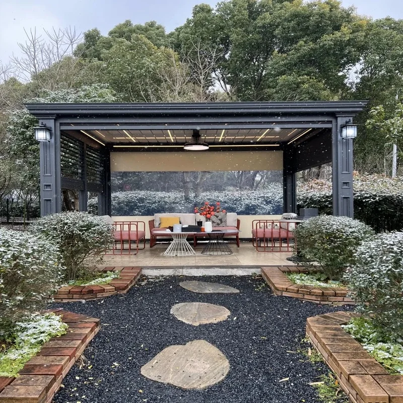 Factory Outdoor Waterproof Metal Slats Panel Louver System Gazebo Bioclimatic Louvered Aluminum Garden Pergola