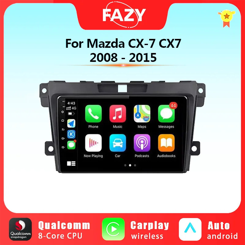 9'' Wireless Carplay Android Auto Radio For Mazda CX-7 CX7 2008-2015 4G WIFI Car Multimedia GPS Navigation Screen autoradio 2din