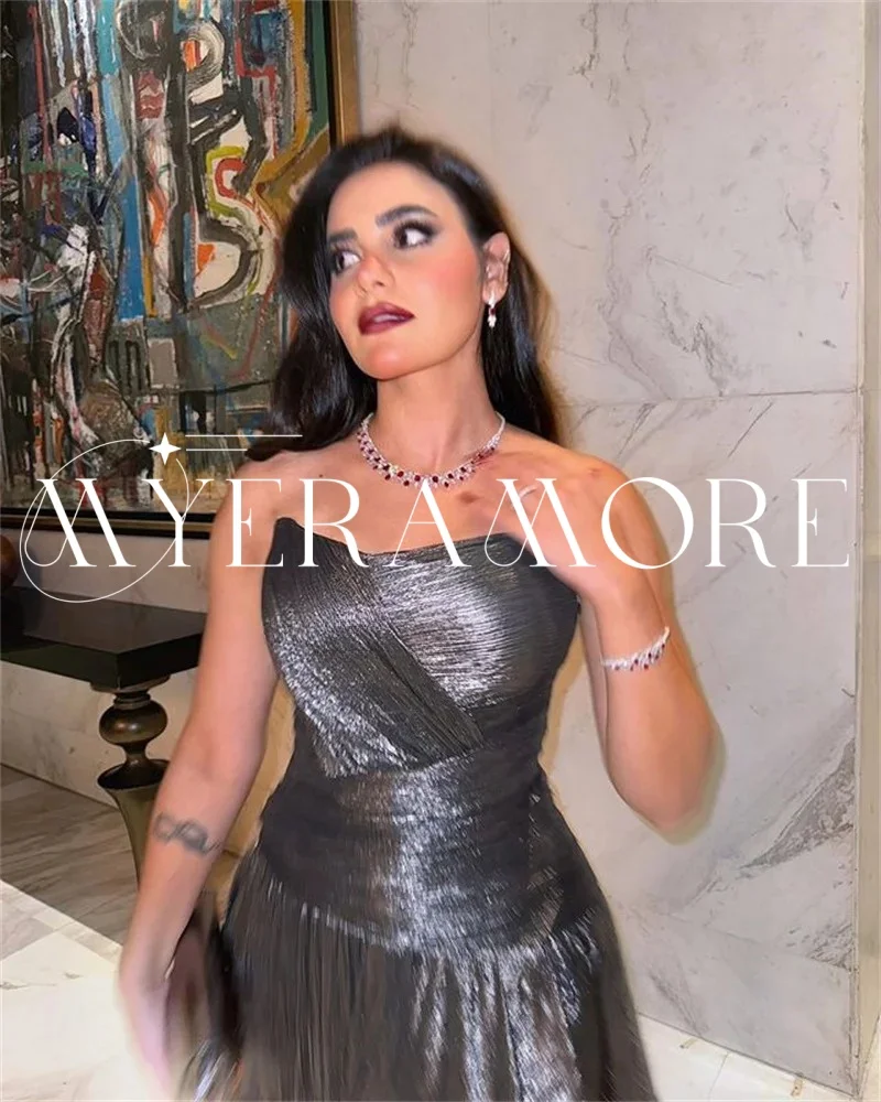 Vestidos de noche sin tirantes de lentejuelas modernos 2025, plisados de lujo, una línea, vestidos formales para ocasiones de graduación, vestidos personalizados