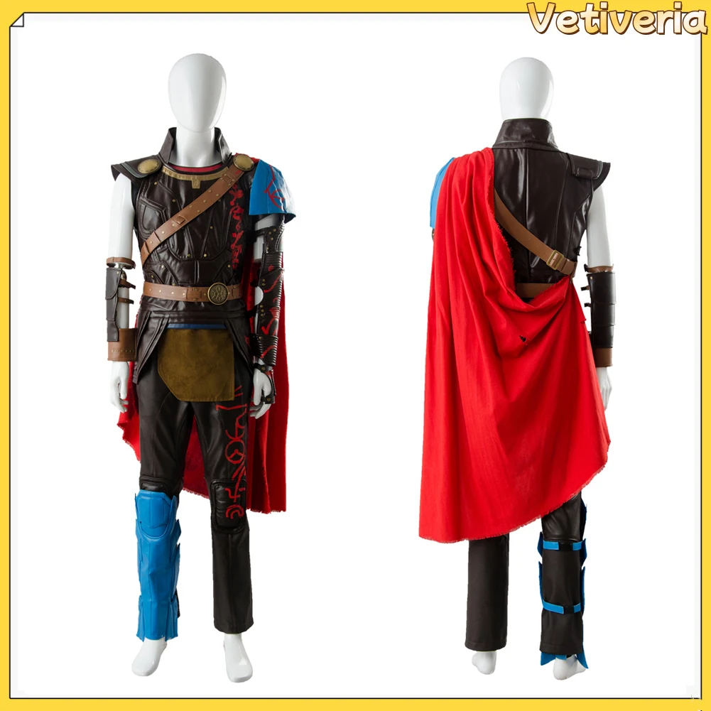 Thor Cosplay Costume Men Fantasia Cape Belt Full Suit Disguise Adult Superhero Battle Roleplay Halloween Outfits Male Clothing