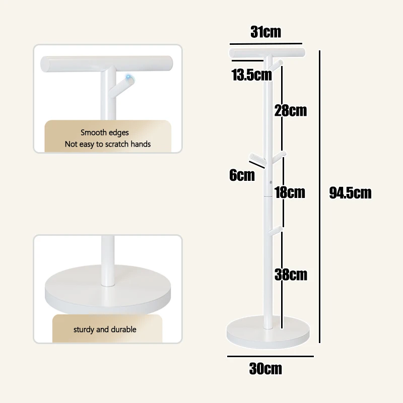 Household Floor Standing Coat Rack, Book Bag Storage Racks, Cabide do quarto, Sala de estar cachecol Organizador de roupas