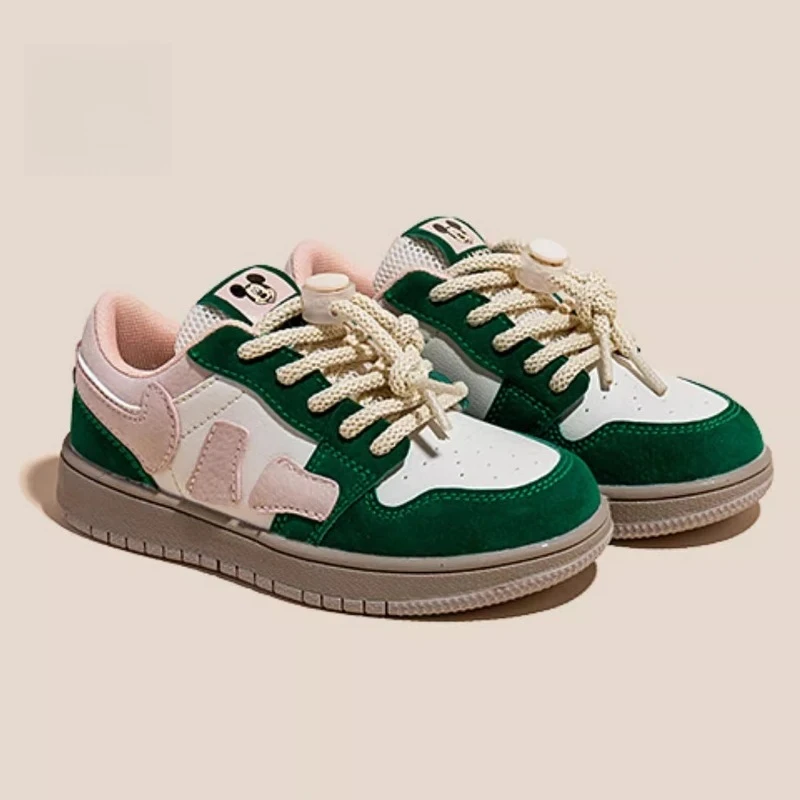 

Кроссовки Disney для девочек 2025 года, модная повседневная обувь с героями мультфильмов для детей, прочная и универсальная одежда