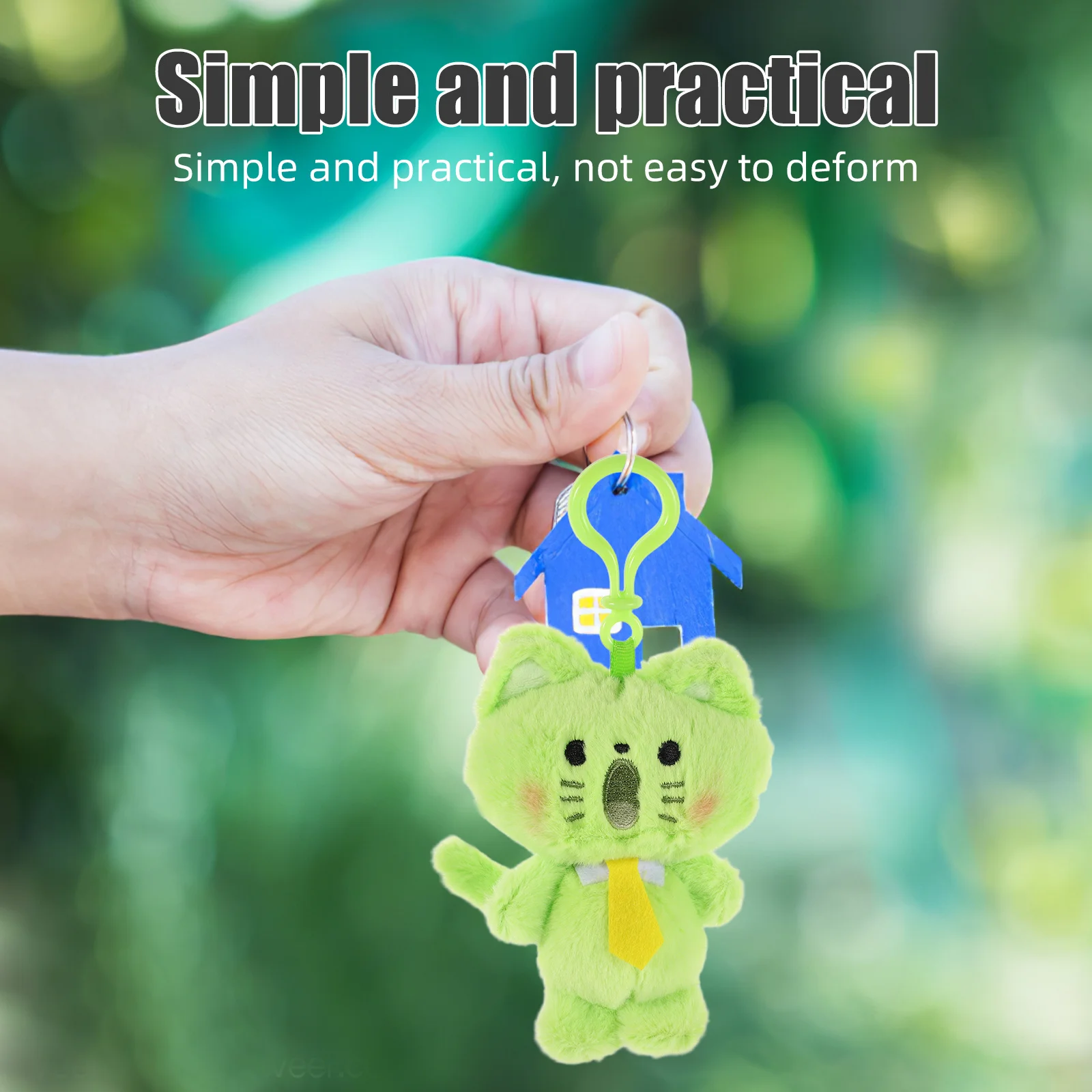 رائعتين الخضراء هريرة حلقة رئيسية لينة القطط زخرفة لحقيبة اليد مفاتيح الحقيبة سحر المحمولة ملحق صغير للاستخدام اليومي