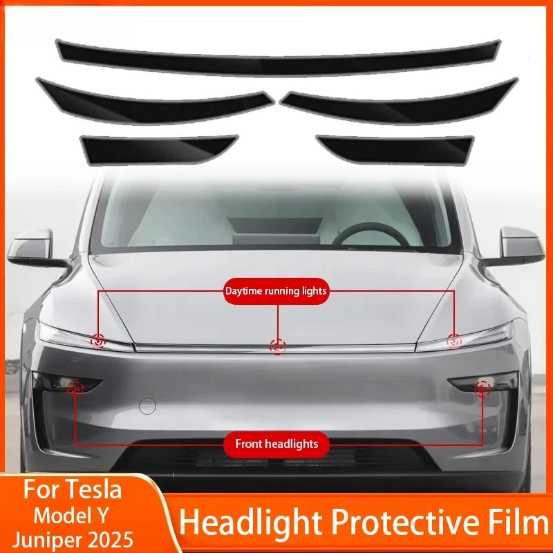 

Для Tesla Model Y Juniper 2025 ТПУ, черненая фара, противотуманная фара, защитная пленка, модификация, черные пленки, меняющие цвет