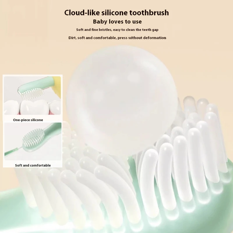 فرشاة أسنان ذات شعيرات ناعمة للأطفال، مقبض غير قابل للانزلاق، فرشاة أسنان ذات شعيرات ناعمة وكثيفة للغاية، للعناية باللثة للأطفال