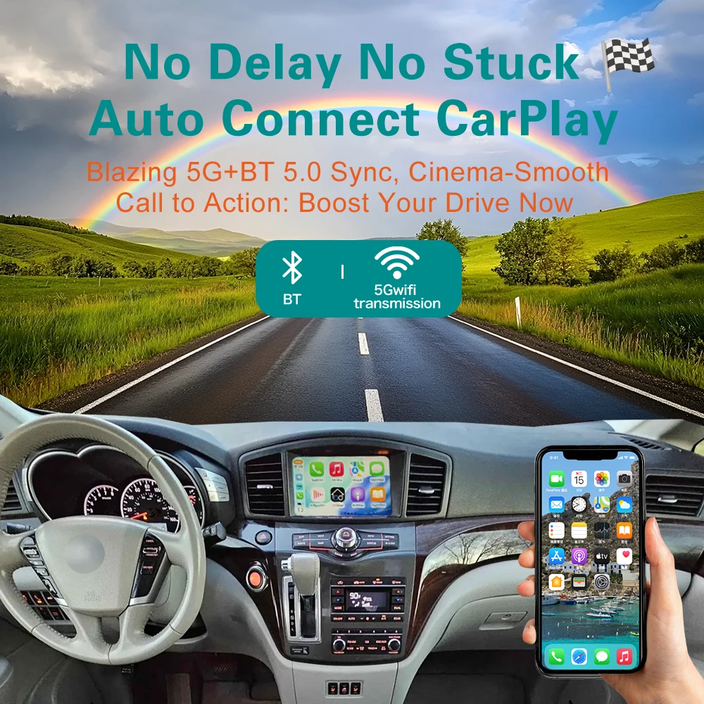 Wireless Carplay For Quest 2012-2015 Android Auto Module Dashboard Mount 1 Year Multimedia Interface Radio Player