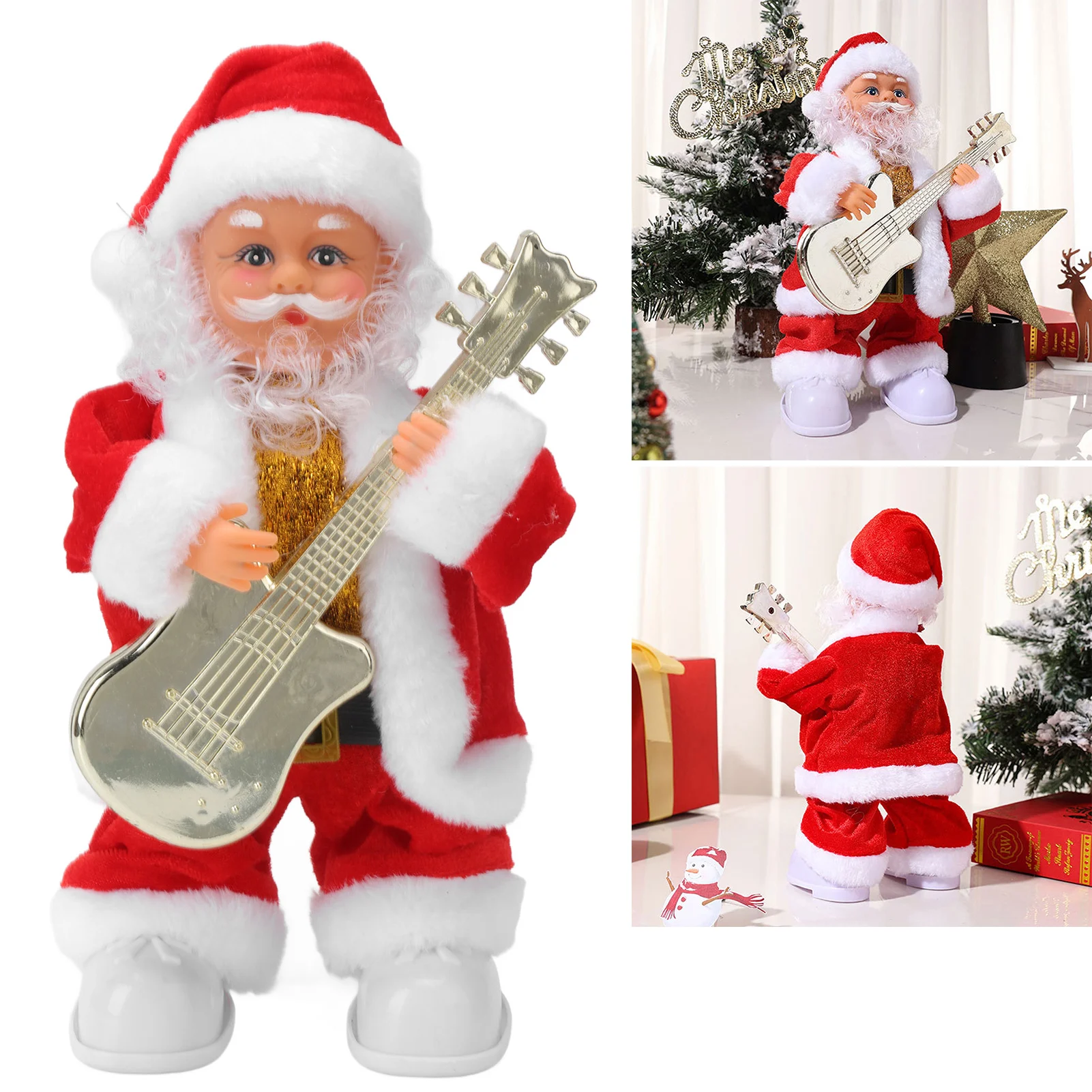 

Christmas Electric Musical Hip Dancing Play Guitar Santa Claus Doll Ornament With Music Party Christmas Decoration Gift For Kids