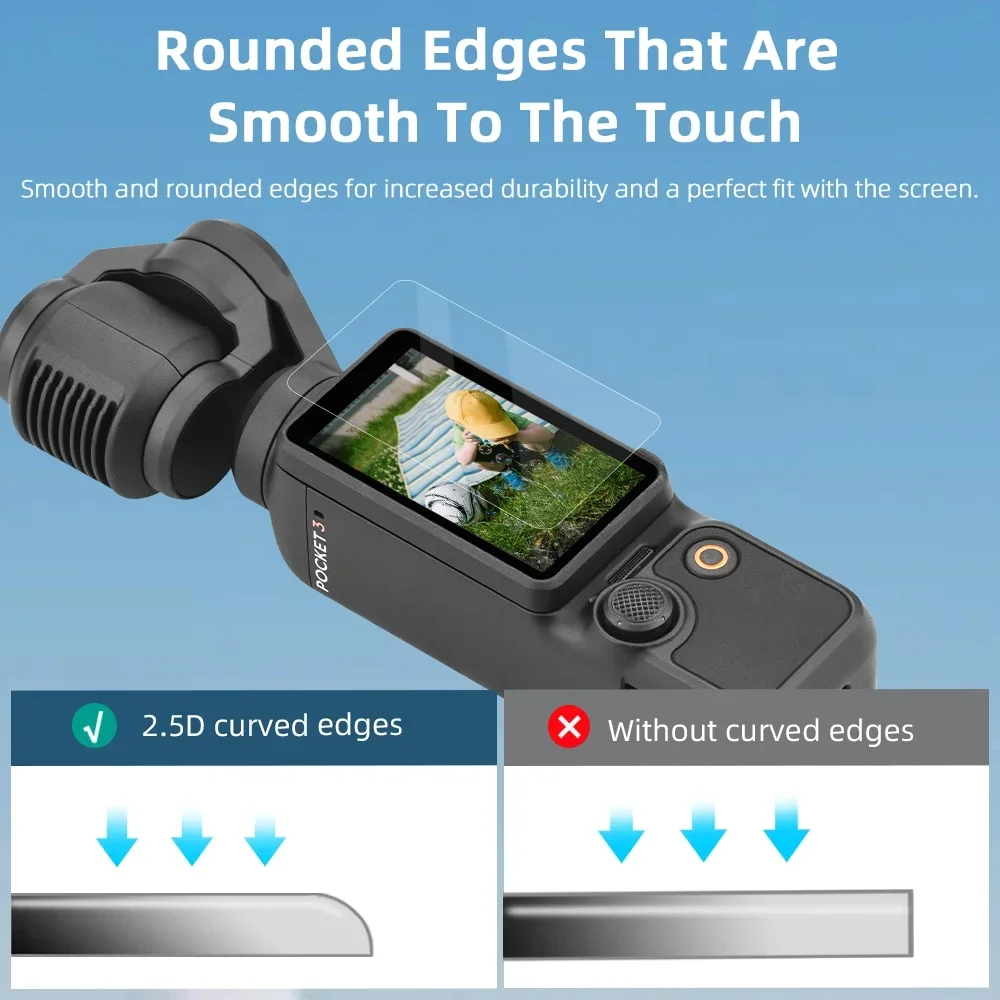BRDRC واقي للشاشة فيلم ل DJI Osmo Pocket 3 شاشة HD حساسية عالية طبقة رقيقة واقية يده كاميرا ذات محورين الملحقات
