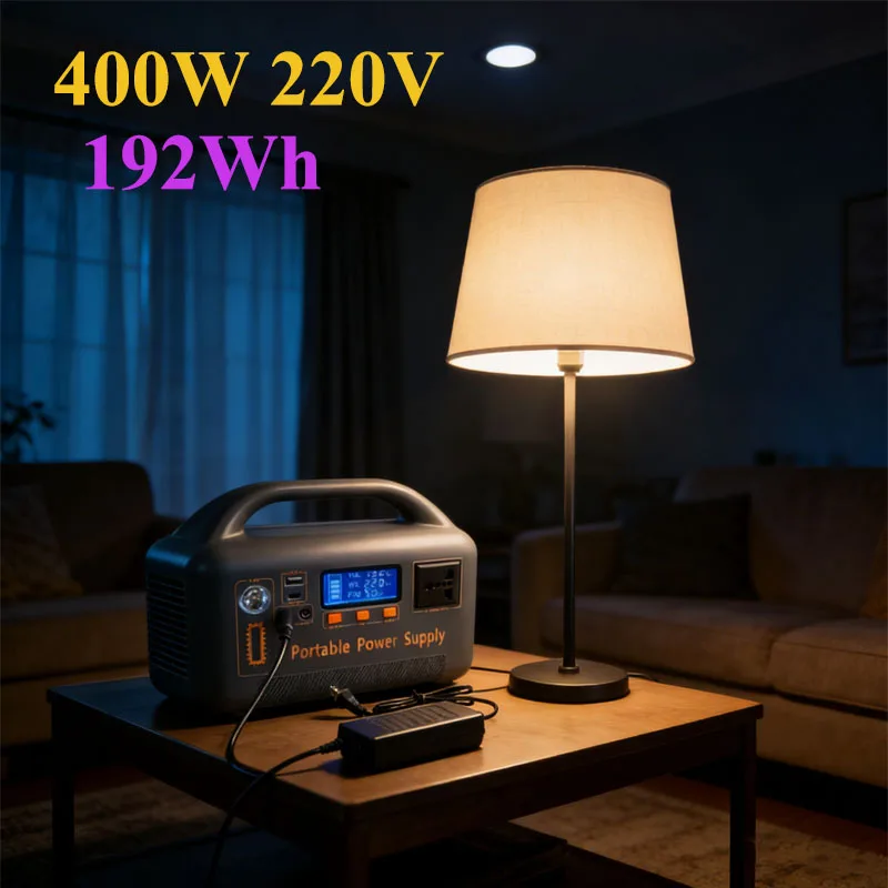 Portable Power Station 220V LiFePO4 192Wh 400W, Solar Generator, Mobile Power Supply, RV Emergency Power Supply, Solar Panel