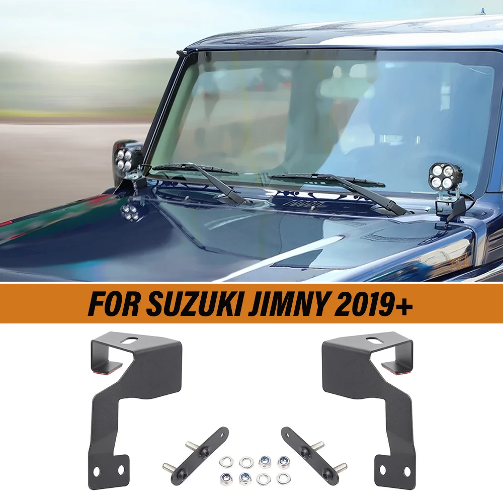 Car A-Pillar Spotlight Mount Work Light Lamp Mounting Holder Bracket for Suzuki Jimny 2019-2025 Exterior Accessories