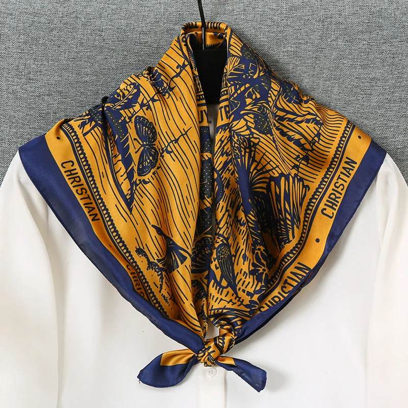 Women Silk Scarf Fashion Hair Scarf Silk Satin Neckerchief Female Hair Ties Headband Hair Ornament Female Bandana Bag Scarves