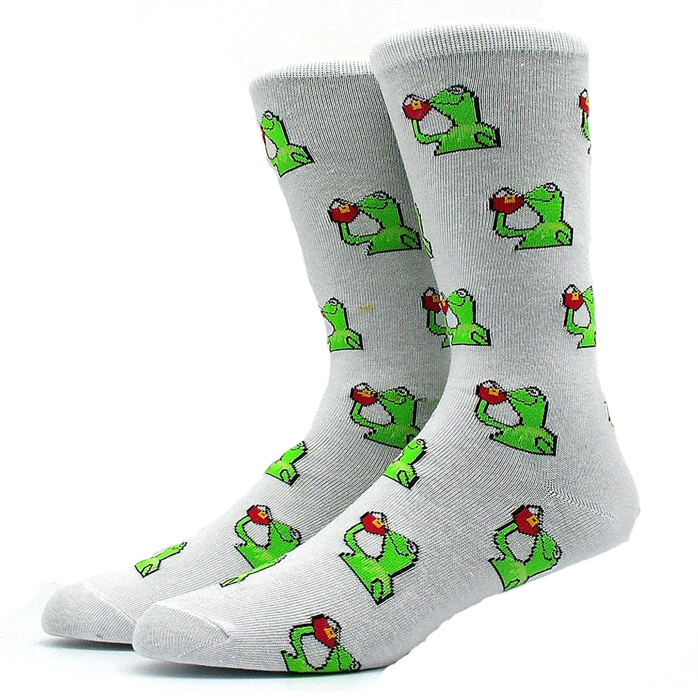 Cotton Happy Funny Socks Men Alien Planet Shark Crazy Design Sokken Unisex Novelty Dinosaur Crew Skateboard Calcetines Hombre