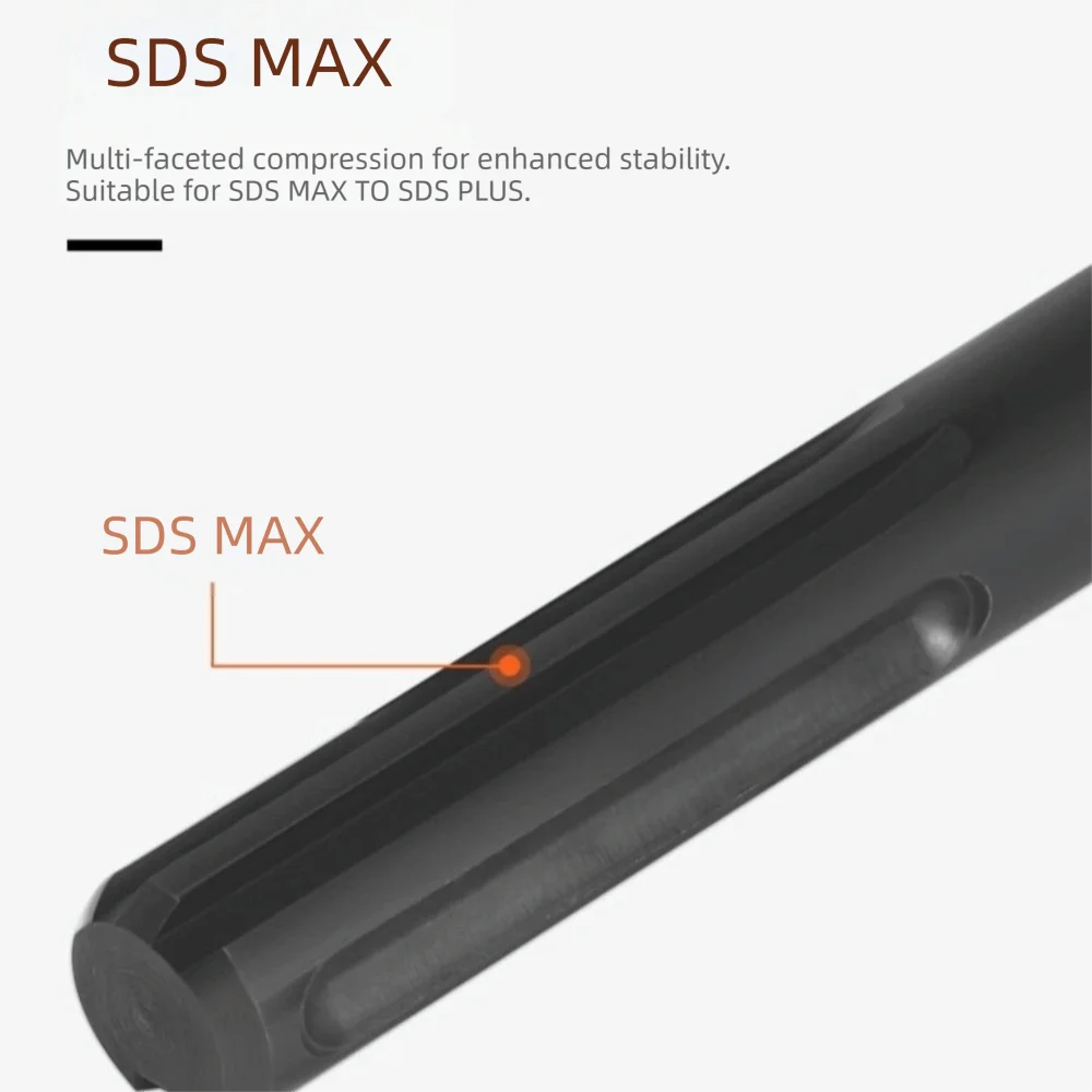 40Cr Steel SDS Max to SDS Plus Adapter Anti Rust Coating Anti Corrosion Finish Drill Chuck Conversion Tool Quick Change Design