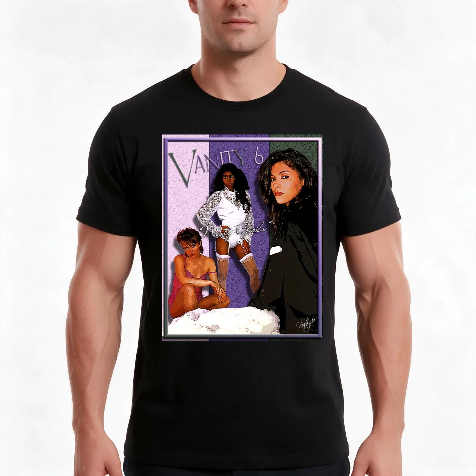 Vanity 6 Nasty Girls D-2 Shirt T-Shirt, Summer Casual Cotton Tee, Oversized Streetwear Tops, Vintage Graphic Print, 100% Cotton