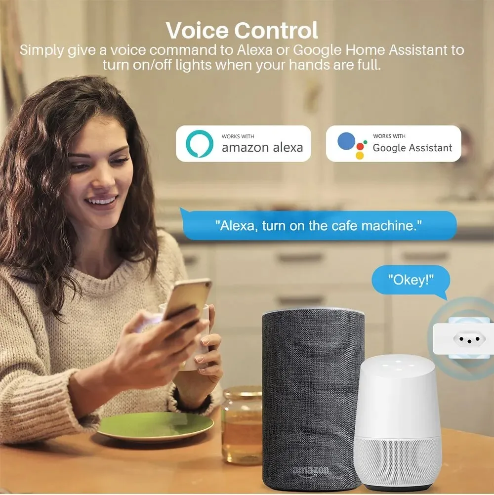 eWeLink 16A Brasilien Standard WiFi Smart Plug mit Power Monitor Smart Life APP Smart Socket Spracharbeit für Google Home Alexa