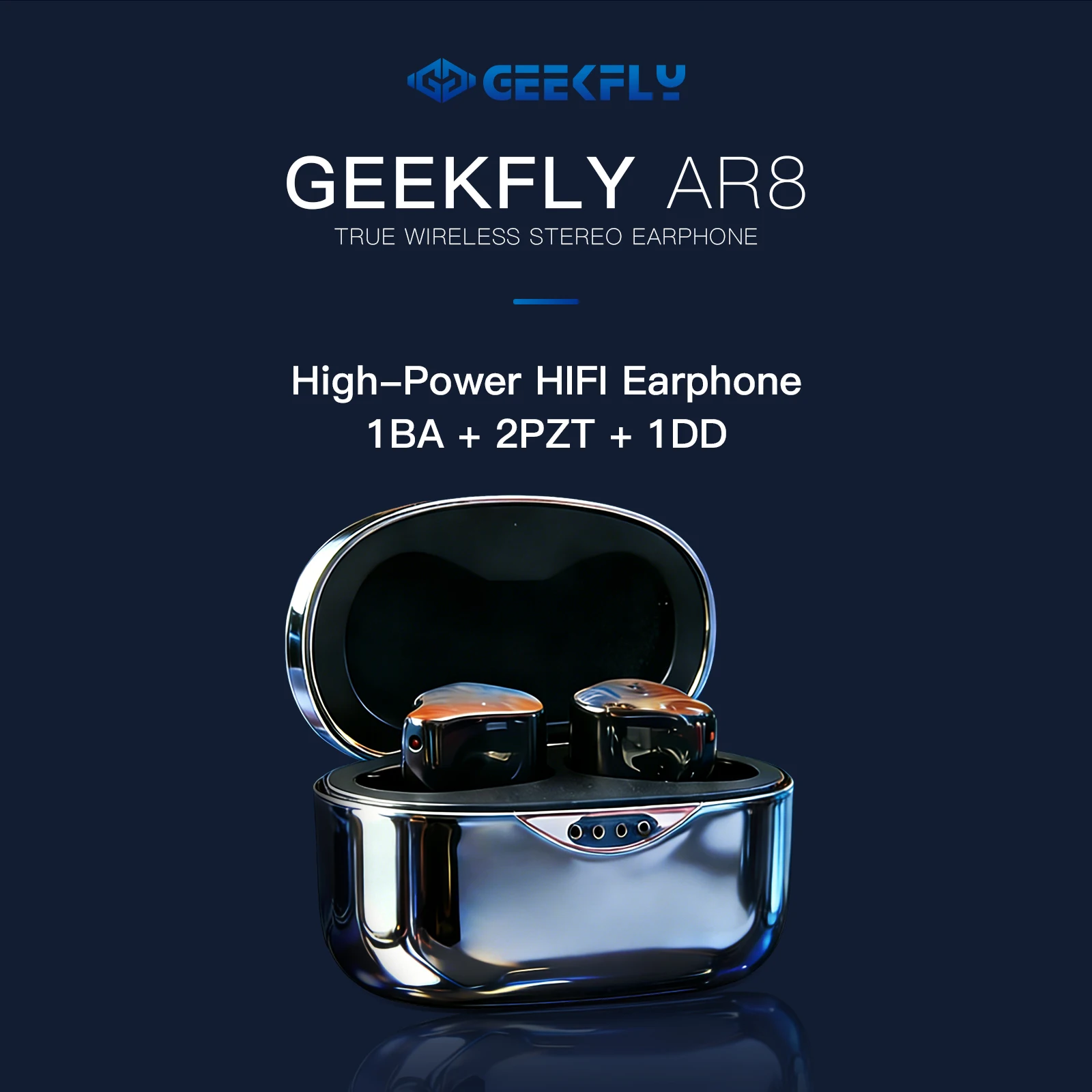 

Наушники-вкладыши GEEKFLY AR8 1BA+2PZT+1DD TWS IEMs HIFI TRUE WIRELESS Bluetooth 6.0 с высокомощным усилителем, ЦАП и чипом QCC3091