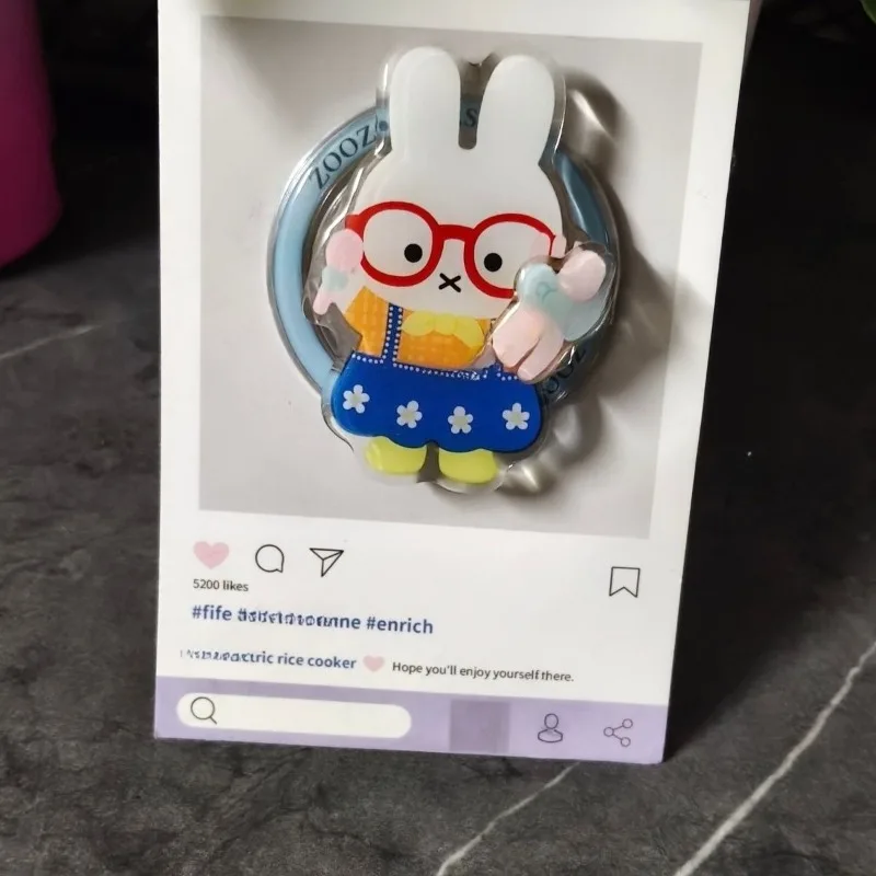 Soporte magnético para teléfono Kawaii Miffy NewCute con soporte giratorio para Airbag de descompresión, pegatina trasera creativa a prueba de golpes para niñas