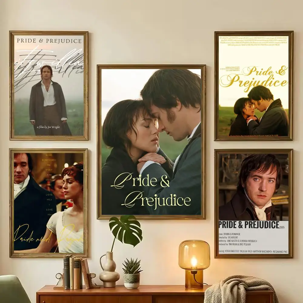 Pride And Prejudice Retro TV Movie Painting Calligraphy Stylish Wall Art Poster, Bedroom Living Room Home Decor Gift