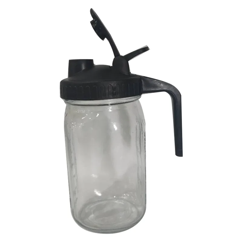 ABNP 32Oz Jar Pour Spout Lid-เหยือกแก้วพร้อมฝาปิด,เหยือกนม,ซีลสําหรับน้ําผลไม้,นม,กาแฟ,ชา,น้ํามะนาว,เครื่องดื่ม