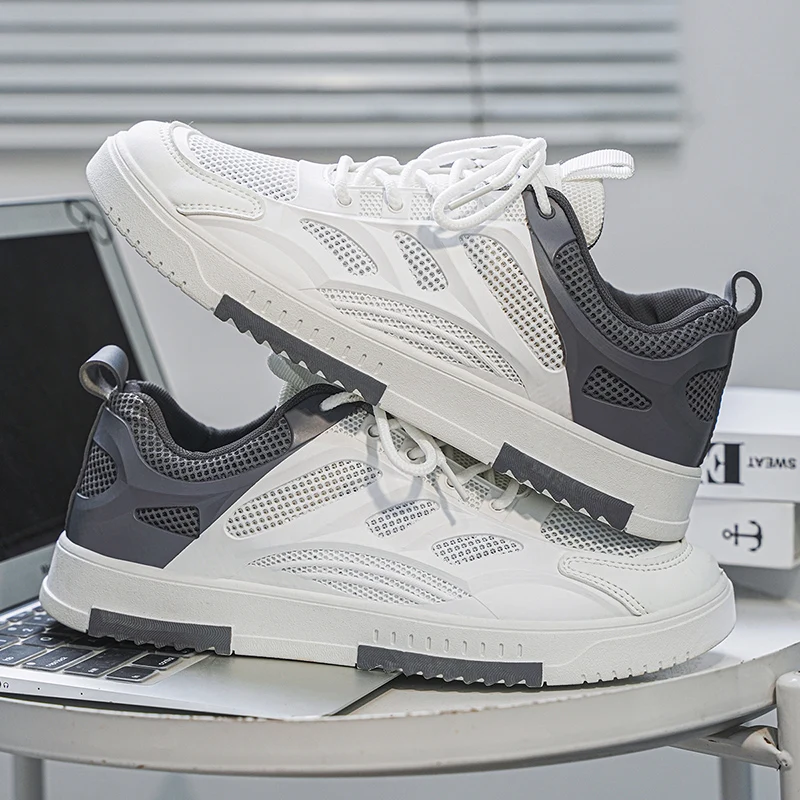 

New Casual Sneakers Fashion Platform 2024 Brand Leather Skate Shoes Men's Outdoor Vulcanized Sneakers Fall Men's Lace-up