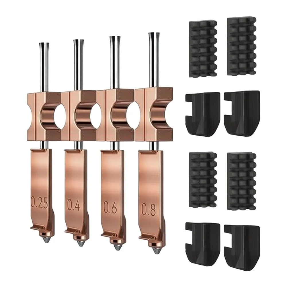 AD5X Quick-Swap Nozzle Set 4PCS Copper Alloy Body Hardened Steel Tip 0.25mm 0.4mm 0.6mm 0.8mm for Flashforge Hot End
