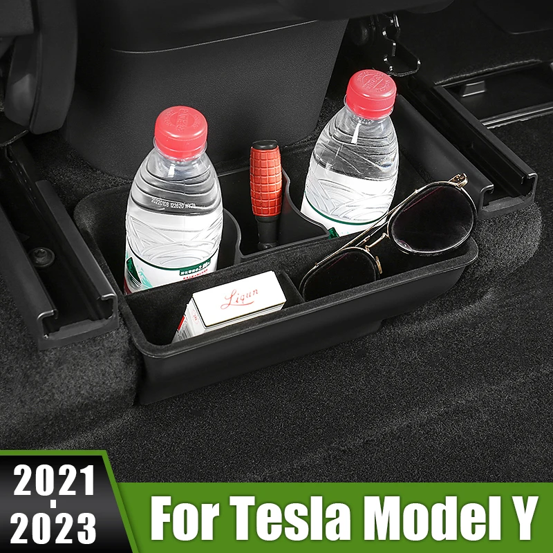 For Tesla Model Y 2021 2022 2023 Car Under Seat Storage Box High Capacity Organizer Case Hidden Tray Drawer Holder Accessories