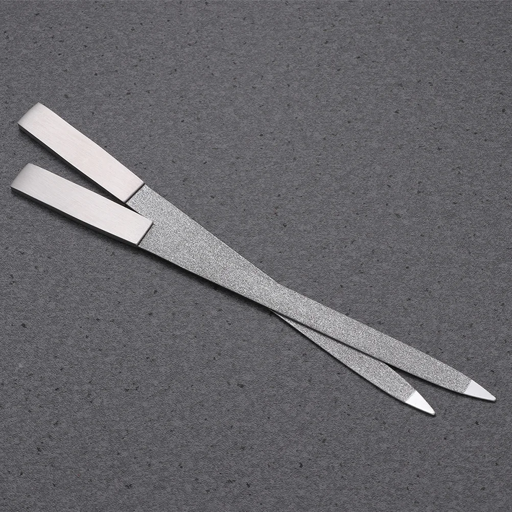 3 Pcs Double Sided Nail File Files Stainless Steel Practical Manicure Metal For Natural Nails