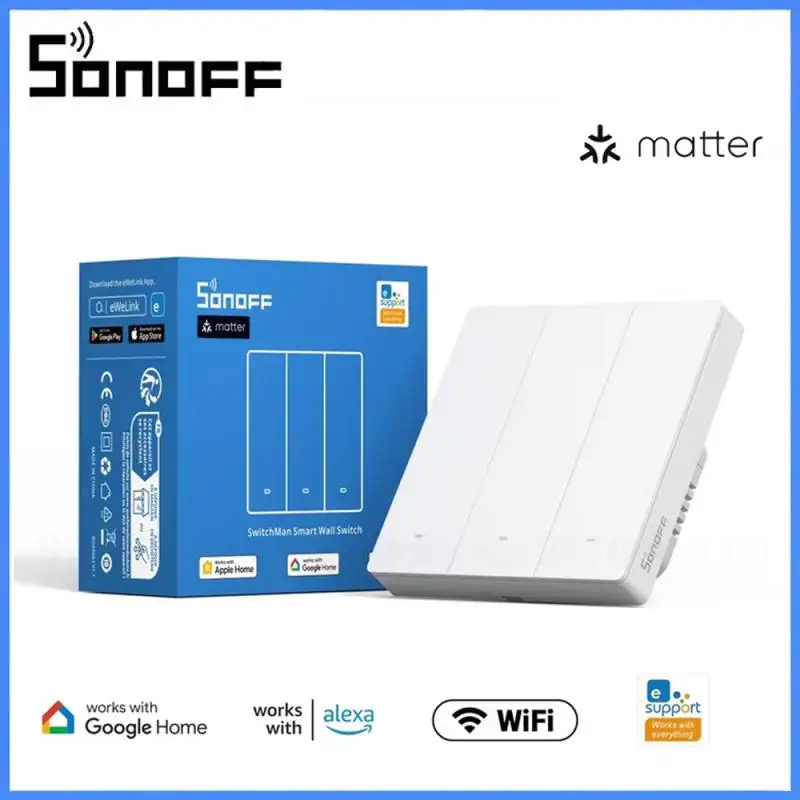 SONOFF Matter M5 80 86 120 Wifi Smart Wall Push Button Switch EWeLink Remote Voice Control With Alexa Google SmartThings Apple