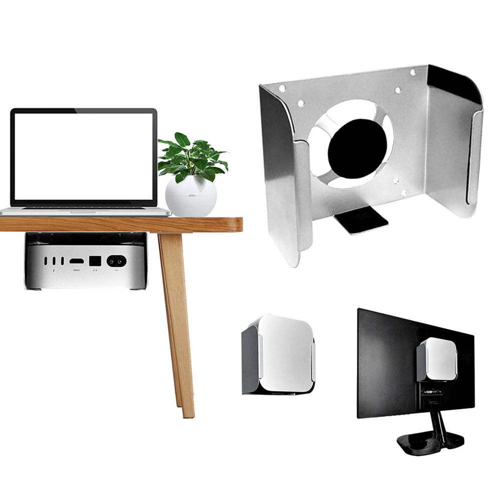 

Under Desk Mount for Apple Mac Mini M4 Space-Saving Wall Mount Stand Metal Behind The Monitor Support Monut PC Accessories