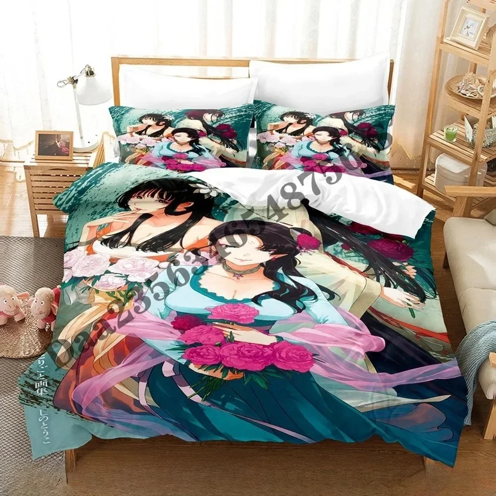 

Aya Takano Anime Bedding Set Single Twin Full Queen King Size Bed Set Adult Kid Bedroom Duvetcover Sets Anime parure de lit Bed