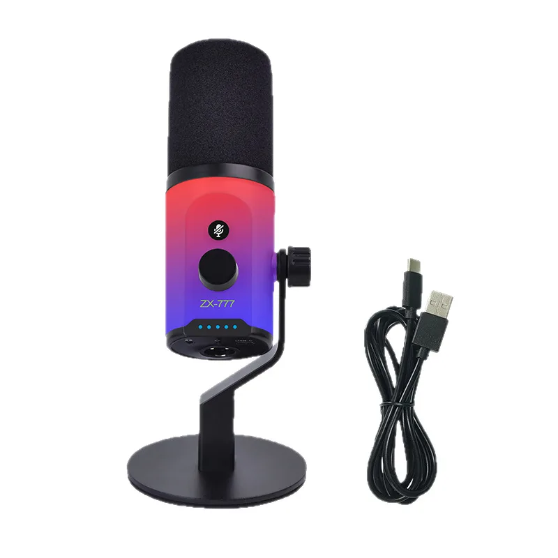 

Динамический двухрежимный микрофон, специальный компьютер для записи и дубляжа в прямом эфире, настольный цветной микрофон с шумоподавлением