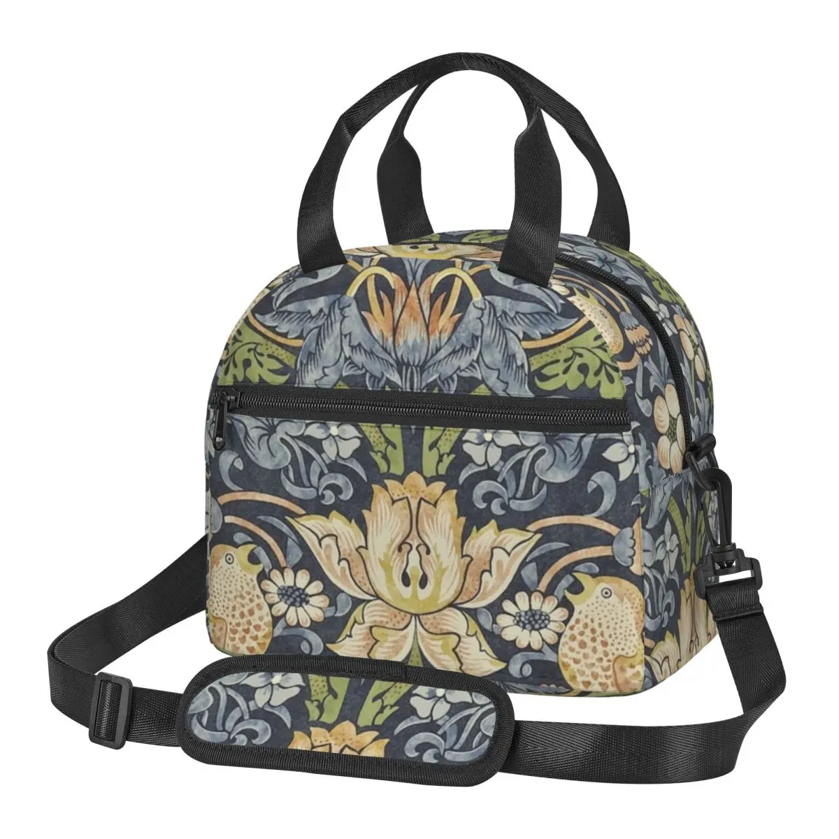 William Morris Strawberry Thief Original Insulated Lunch Bag for School Bento Storage Food Boxes Cooler Thermal Lunch Box Tote