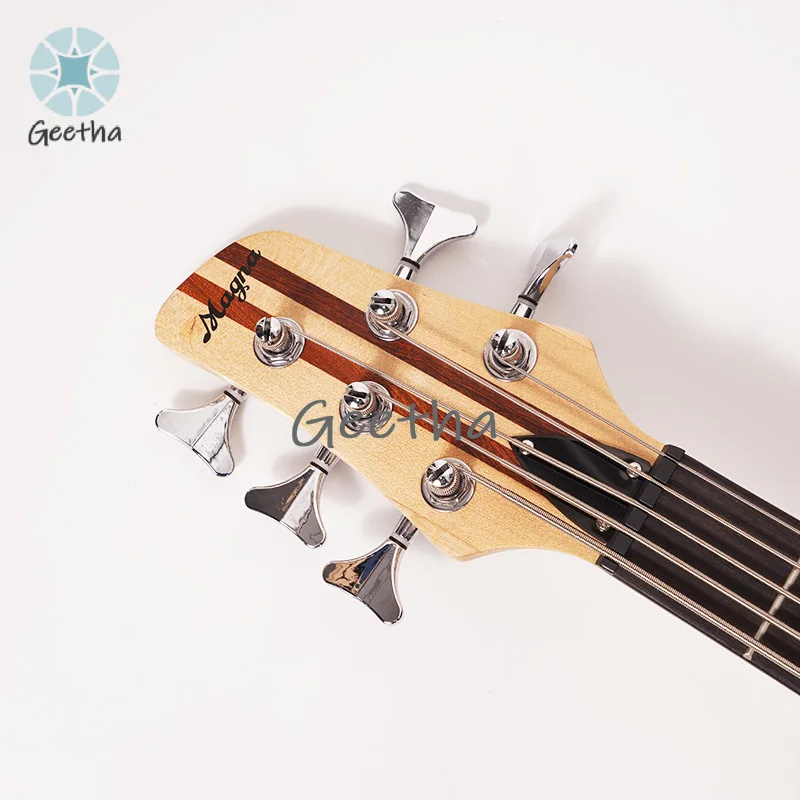 5 Strings Electric Bass Battery Customized Neck Thru Body Active Pickup 5string 24 Frets Vintage Classical Basses