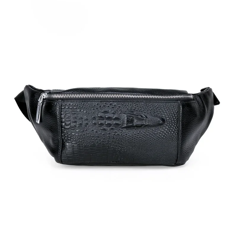 

New Fashion 100% Genuine Leather Men Waist Packs Male Casual Chest Pack High Quality Boy Brand Design Chest Shoulder Package