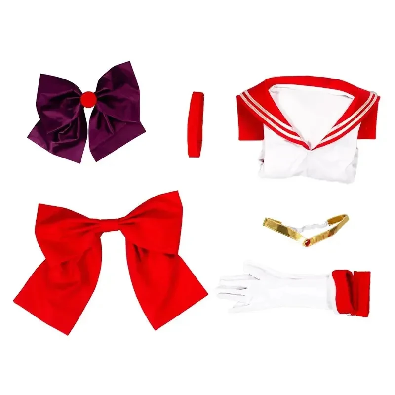 Disfraz de Marinero Marte de Anime para Mujer, Cosplay de Hino Rei, Vestido, Falda, Accesorios para la Cabeza, Ropa Femenina para Halloween, ZanCos