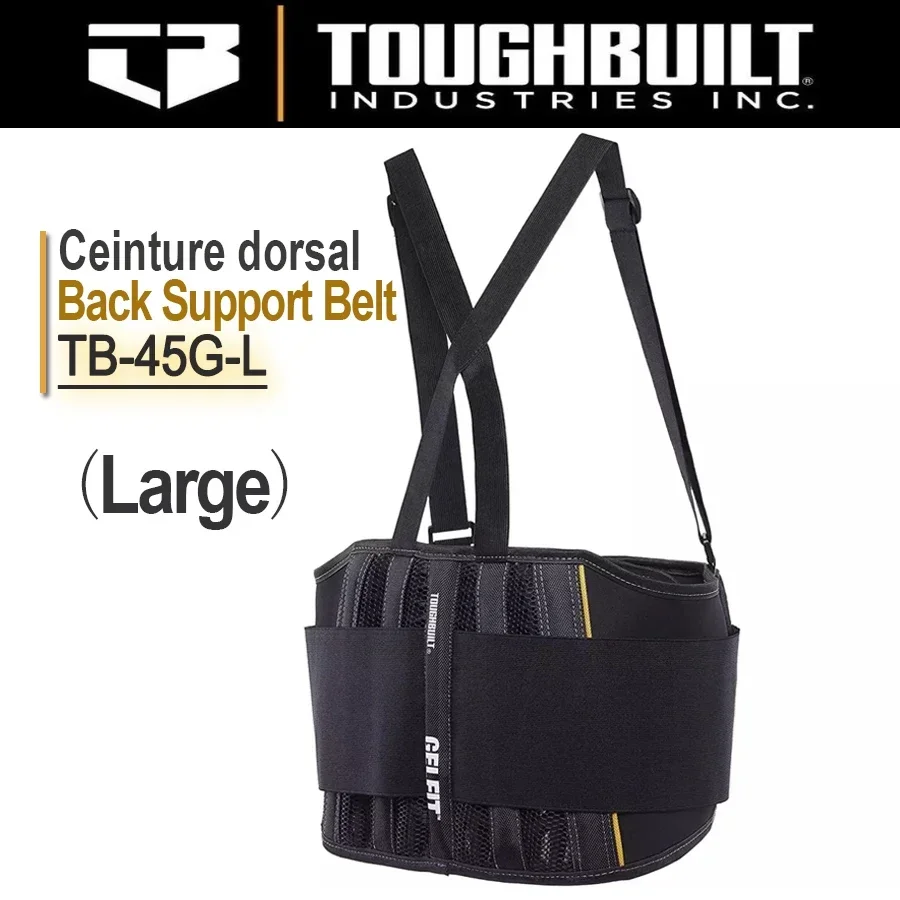 ToughBuilt TB-45G-L/TB-45G-M Ceinture Dorsal/Cinturón de soporte trasero - Tirantes adjuntos grandes/medianos, cómodos, duraderos